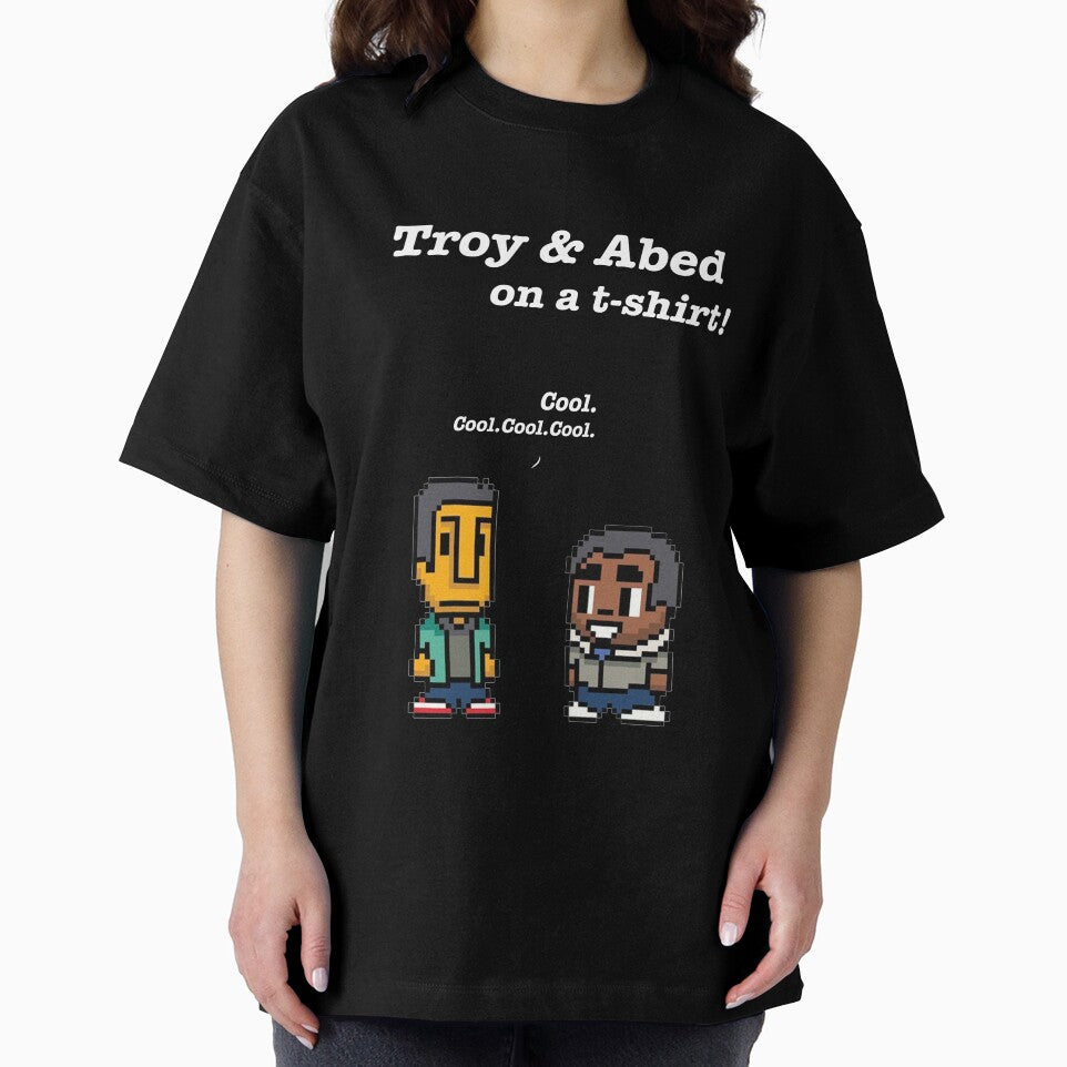 Troy and Abed Community TV show black by Uwaki - Adult & Kids T-Shirts, Sweatshirts & Hoodies apparel design preview 2