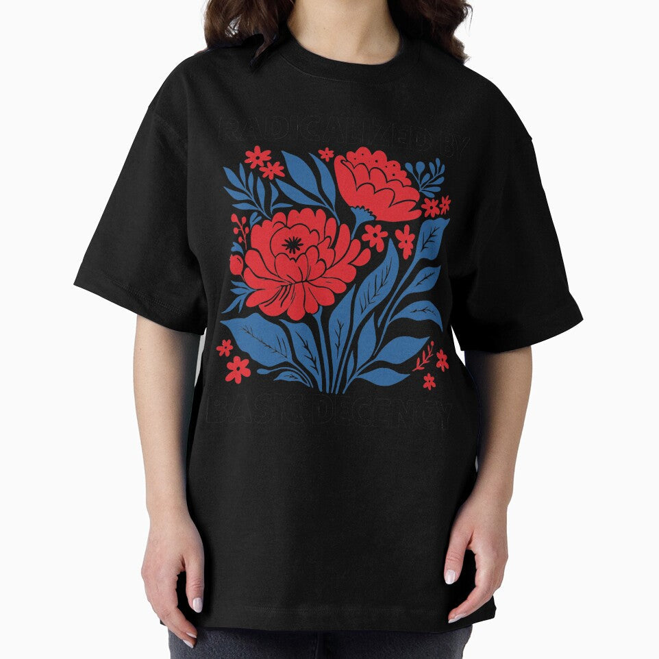 Radicalized By Basic Decency Floral Feminist Garden - Adult & Kids T-Shirts, Sweatshirts & Hoodies apparel design preview 2