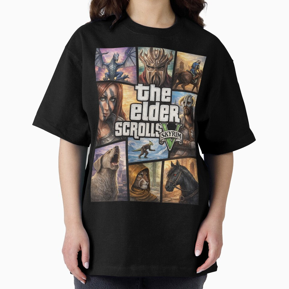 Skyrim Meets Gta Fan Art by My Artprintz - Adult & Kids T-Shirts, Sweatshirts & Hoodies apparel design preview 2