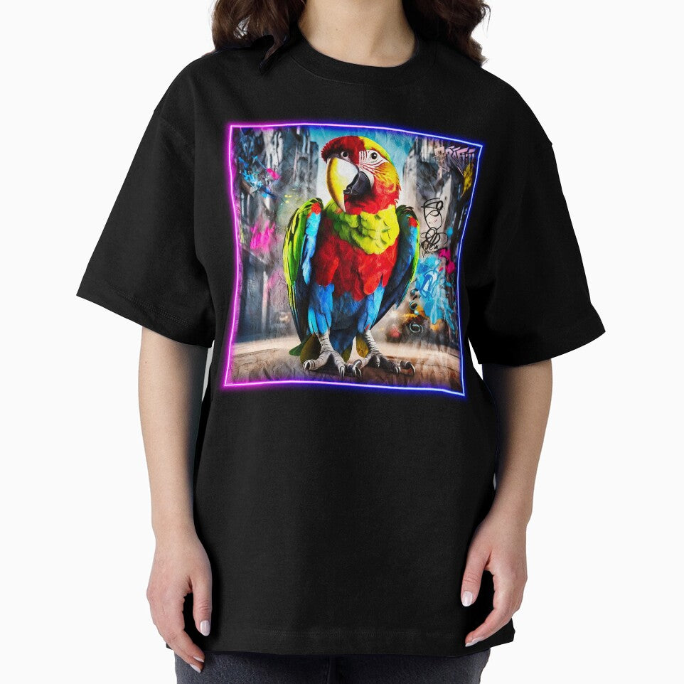 Graffiti style parrot by Drone- - Adult & Kids T-Shirts, Sweatshirts & Hoodies apparel design preview 2