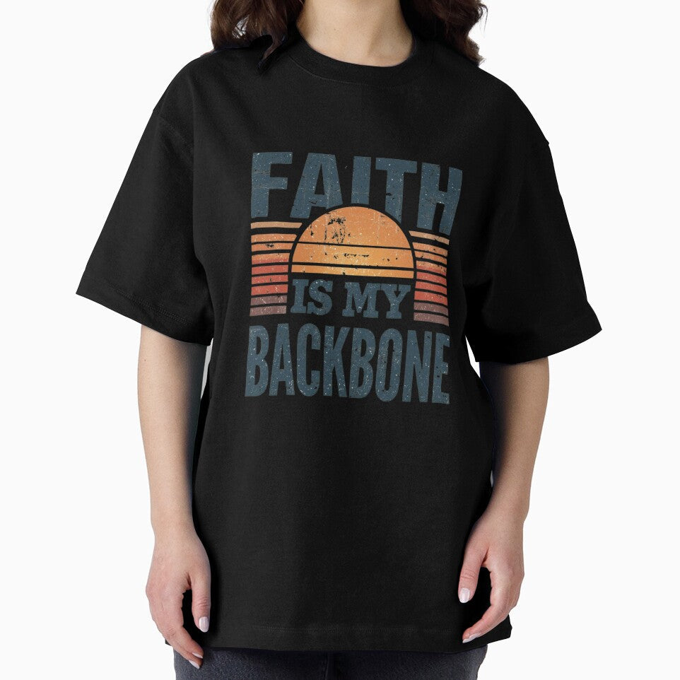 Faith Is My Backbone Christian Quote for Strong - Adult & Kids T-Shirts, Sweatshirts & Hoodies apparel design preview 2