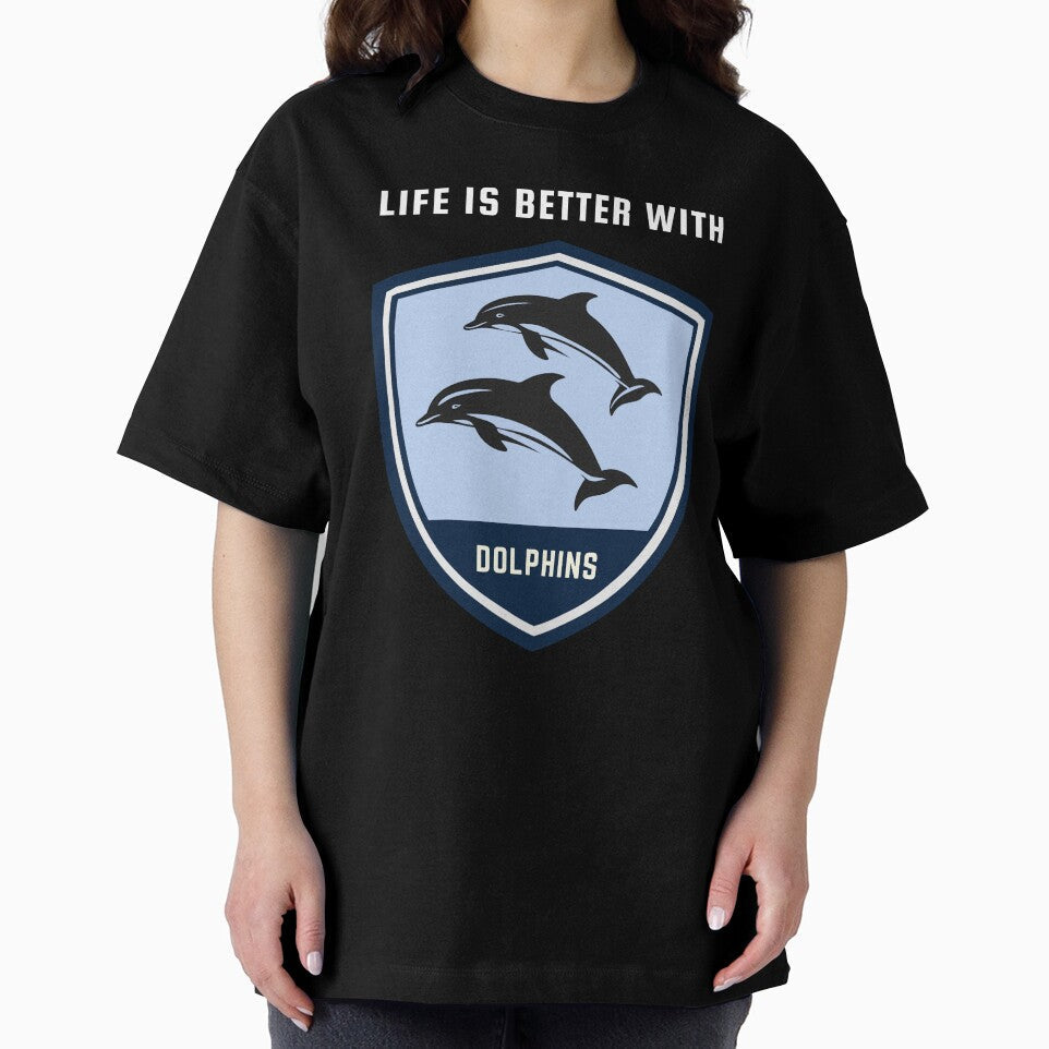 Life is Better With Dolphins Sweet Couples by - Adult & Kids T-Shirts, Sweatshirts & Hoodies apparel design preview 2