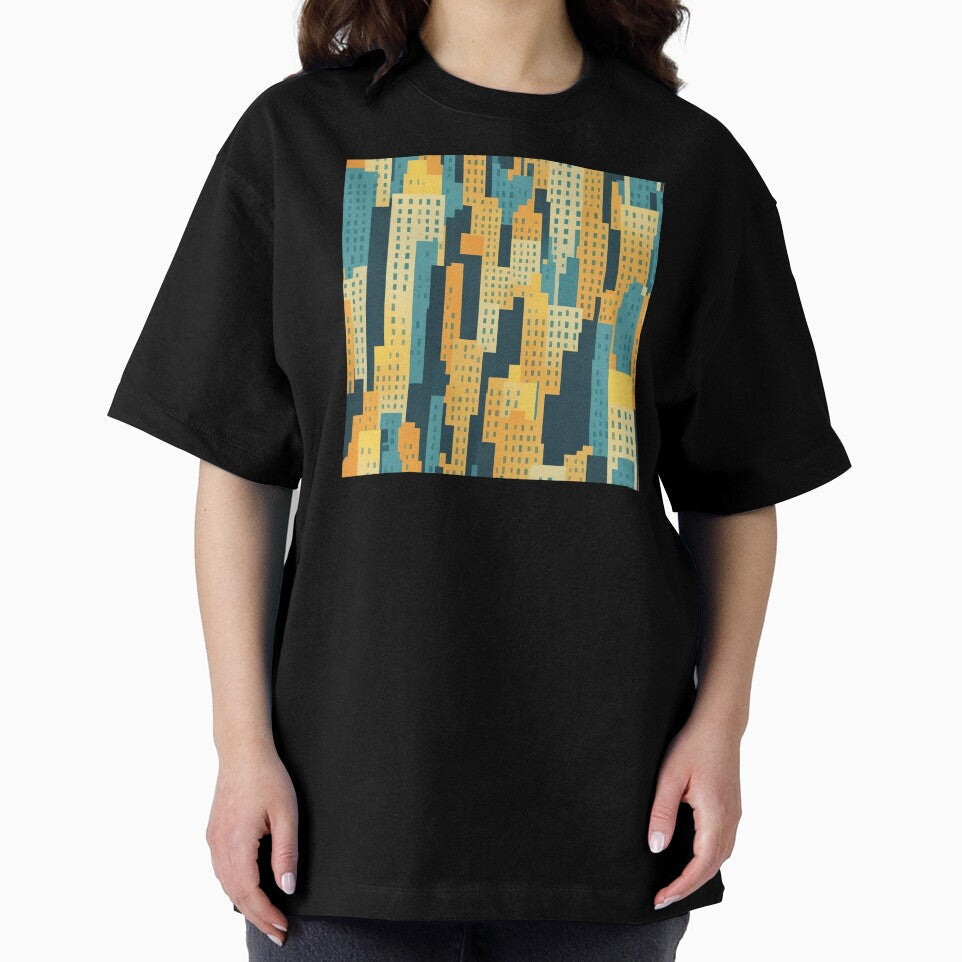 Urban life pattern, skyscrapers, cityscapes by - Adult & Kids T-Shirts, Sweatshirts & Hoodies apparel design preview 2