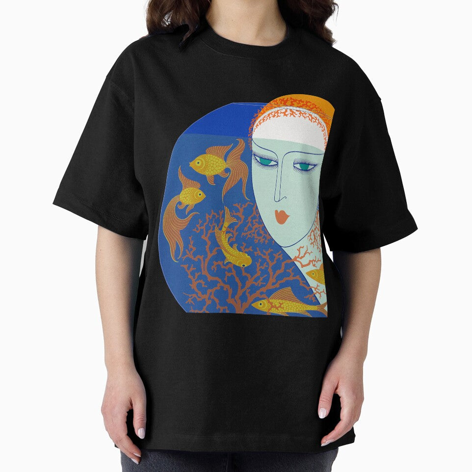 Erté The Twenties Remembered Suite, Fish Bowl by - Adult & Kids T-Shirts, Sweatshirts & Hoodies apparel design preview 2