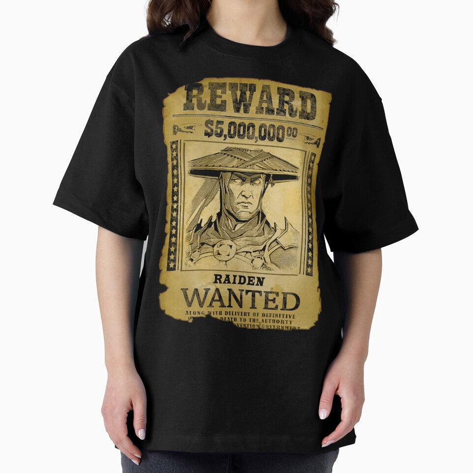 Raiden Wanted Poster Retro Mortal Kombat Gaming Art - Adult & Kids T-Shirts, Sweatshirts & Hoodies apparel design preview 2