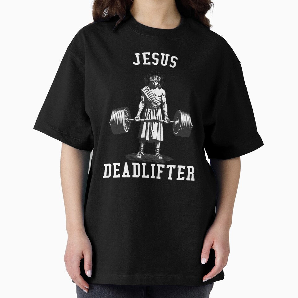 Jesus The Ultimate Deadlifter Deadlifting by - Adult & Kids T-Shirts, Sweatshirts & Hoodies apparel design preview 2