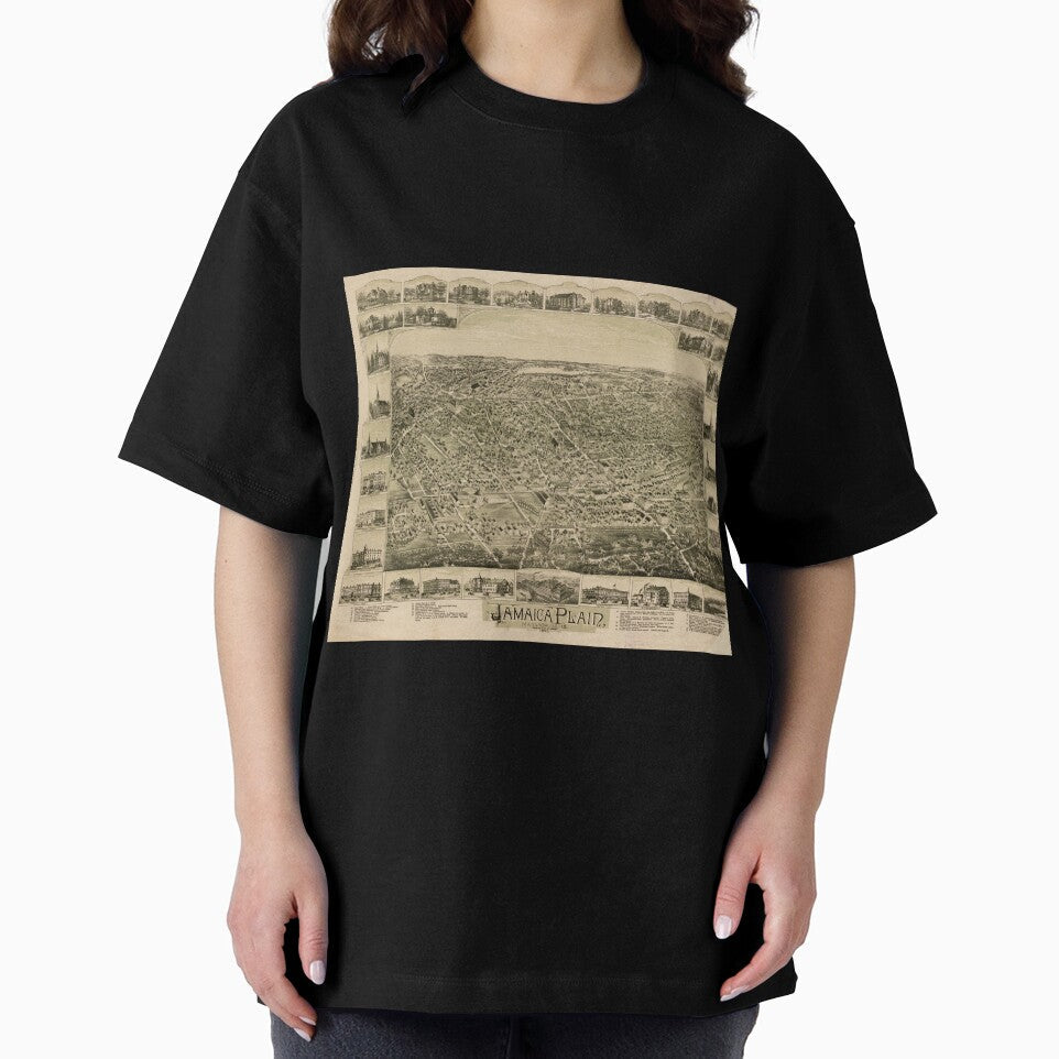 Vintage Pictorial Map of Jamaica Plain MA (1891) by - Adult & Kids T-Shirts, Sweatshirts & Hoodies apparel design preview 2