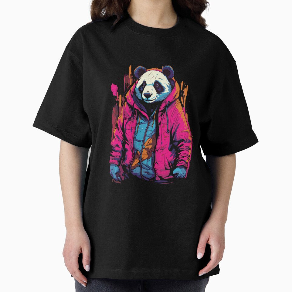 Illustration of a panda bear wearing pink clothing by - Adult & Kids T-Shirts, Sweatshirts & Hoodies apparel design preview 2