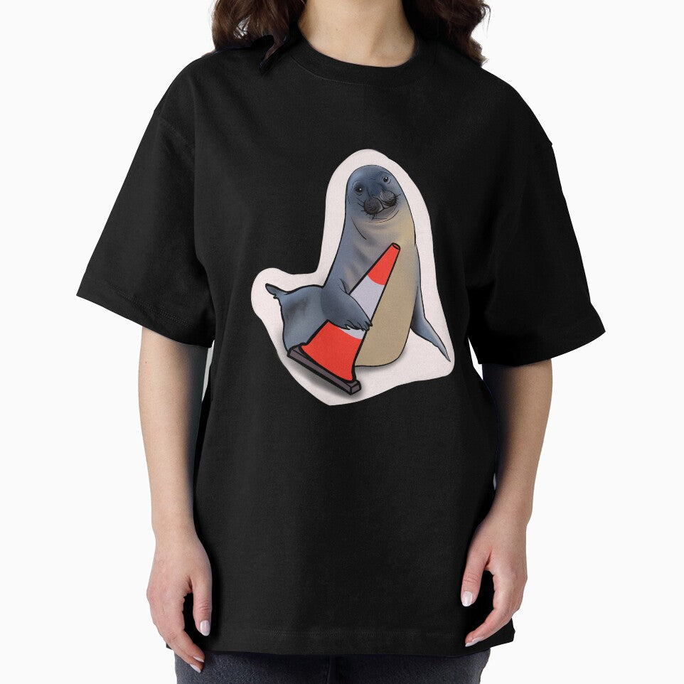 Neil the Seal with Traffic Cone by CuteGayThings - Adult & Kids T-Shirts, Sweatshirts & Hoodies apparel design preview 2