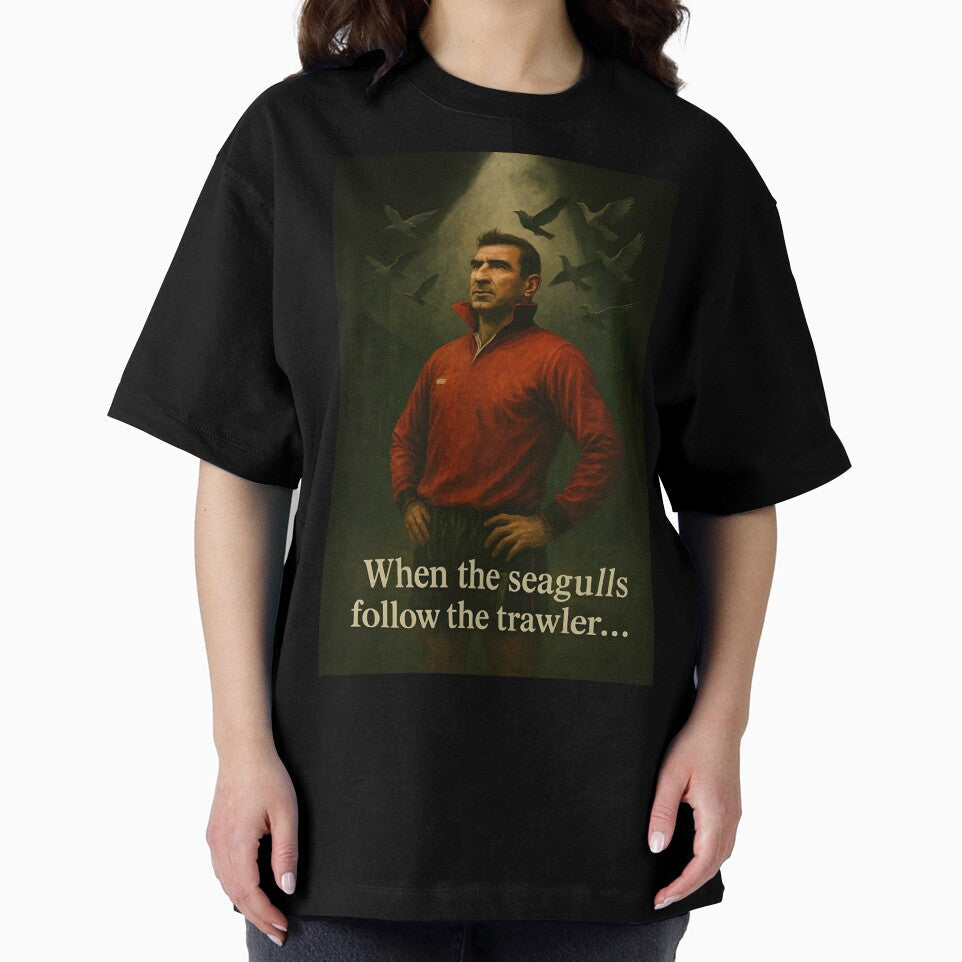 Cantona The King's Stance Surreal Football Art Print - Adult & Kids T-Shirts, Sweatshirts & Hoodies apparel design preview 2