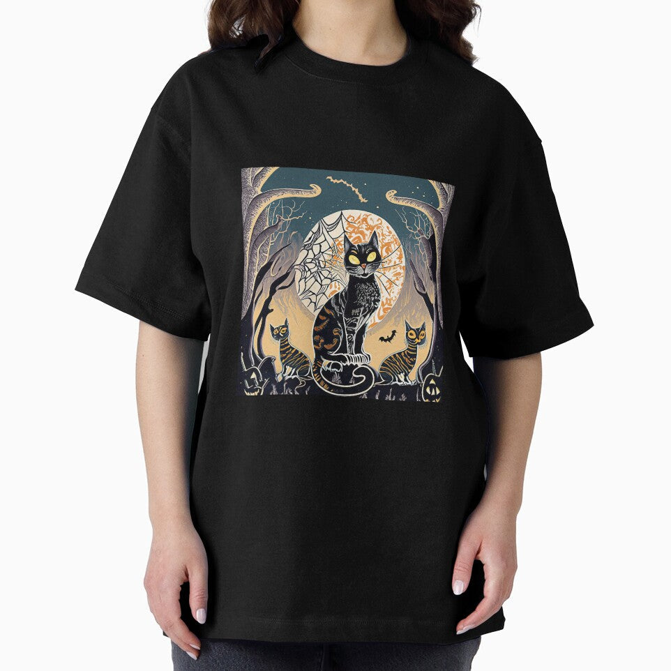 Creative Halloweens Cat Illustration by Parallax - Adult & Kids T-Shirts, Sweatshirts & Hoodies apparel design preview 2