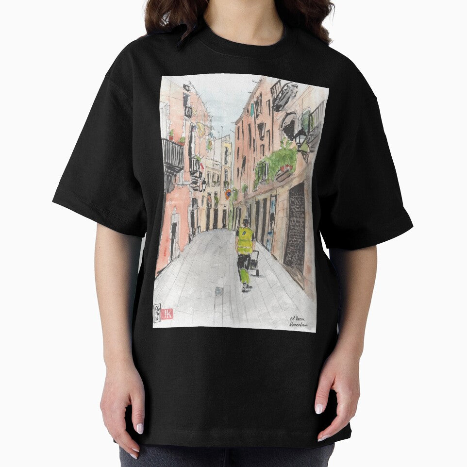 Barcelona El Born Neighborhood by Jennie Kessinger - Adult & Kids T-Shirts, Sweatshirts & Hoodies apparel design preview 2