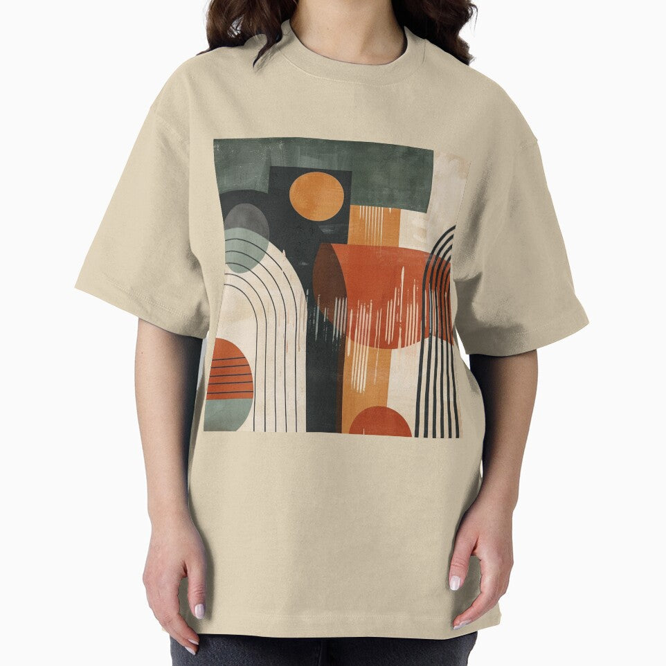 Mid-Century Modern Abstract Vintage Earth Tone Arches - Adult & Kids T-Shirts, Sweatshirts & Hoodies apparel design preview 2