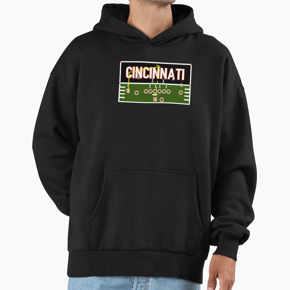 Cincinnati Touchdown Hoodie - Trendy Graphic for Adults - T-Shirt, Sweatshirt, Hoodie