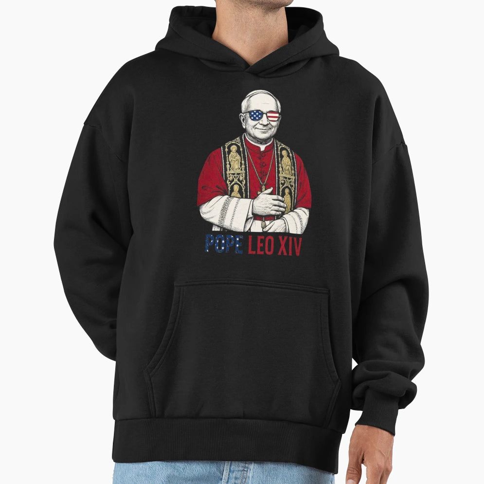 Pope Leo Xiv American Pope 2025 Robert Hoodie - Novelty Apparel Unisex - T-Shirt, Sweatshirt, Hoodie