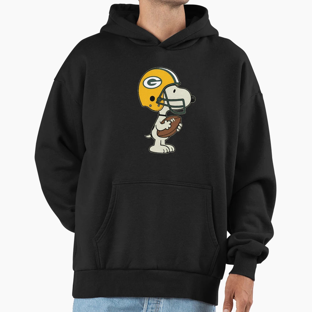 Snoopy Greenbay Packers Game Day Hoodie - Casual Everyday Wear for Adults - T-Shirt, Sweatshirt, Hoodie