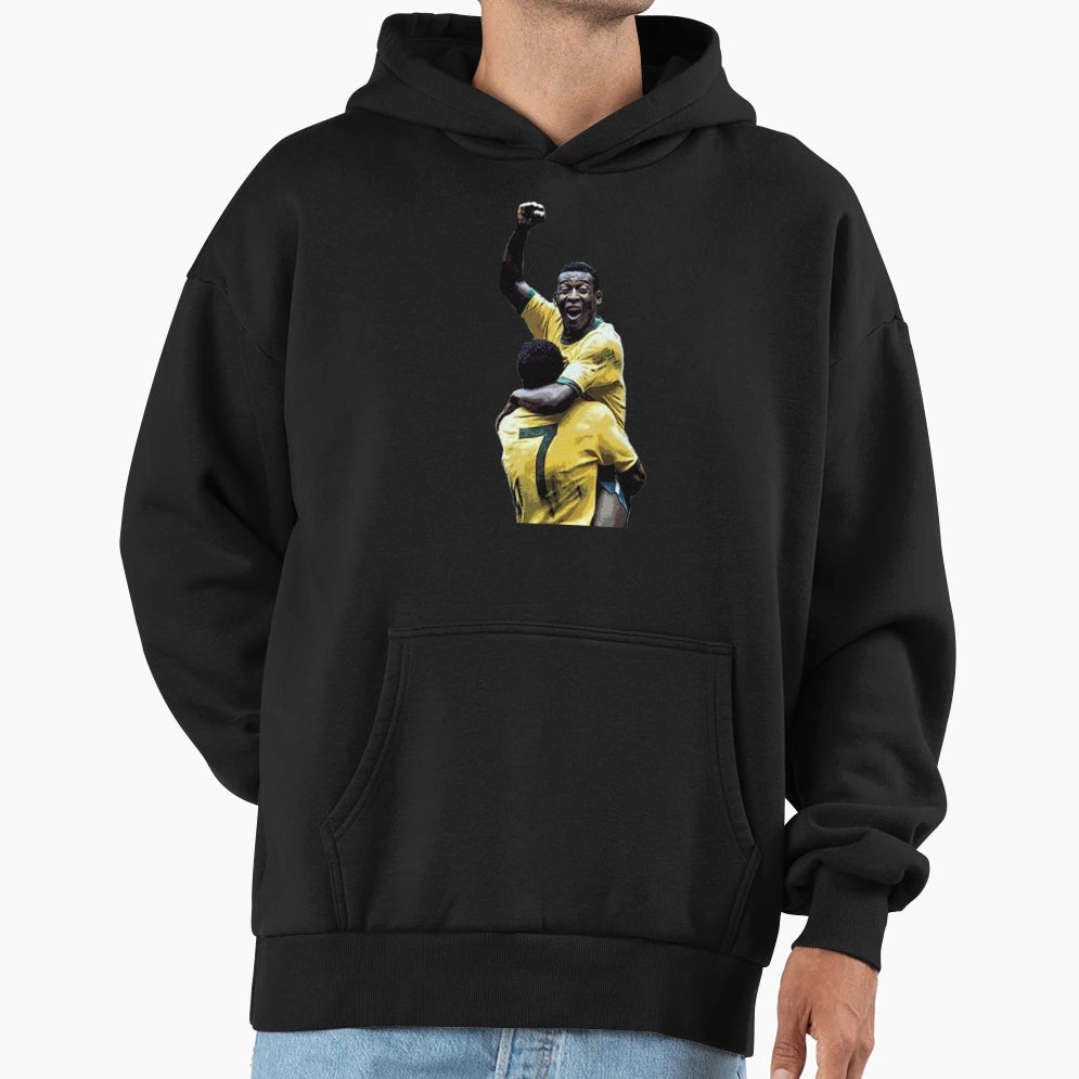 Pele And Jaizinho Football Brazil Hoodie - Minimalist Print Men Women - T-Shirt, Sweatshirt, Hoodie