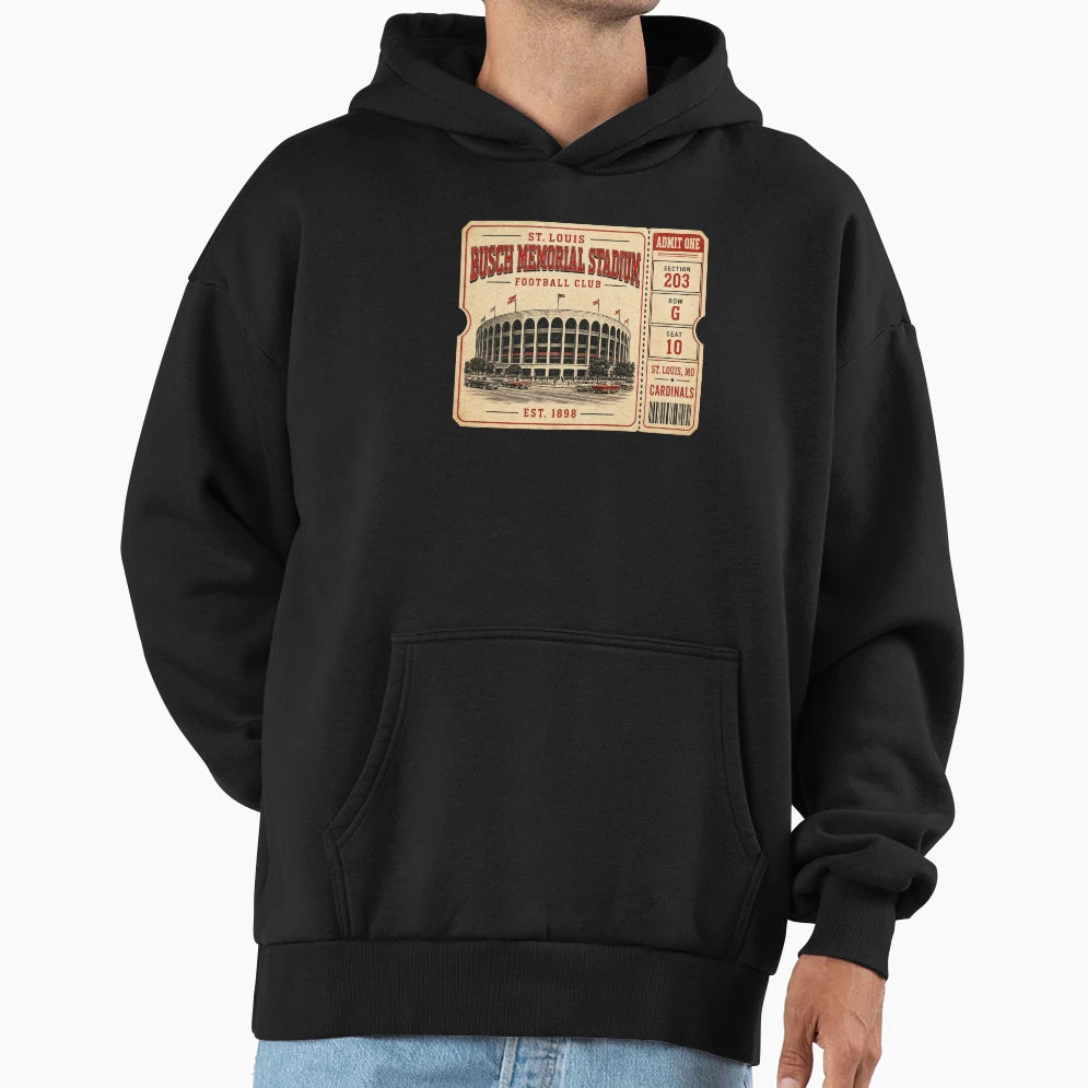 Busch Memorial Stadium Ticket St Louis T-Shirt - Aesthetic Graphic Unisex - T-Shirt, Sweatshirt, Hoodie