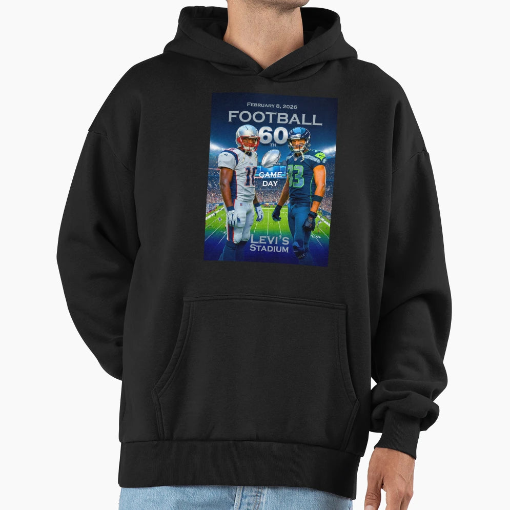 Super Bowl Lx Football Championship Hoodie - Trendy Graphic for Adults - T-Shirt, Sweatshirt, Hoodie