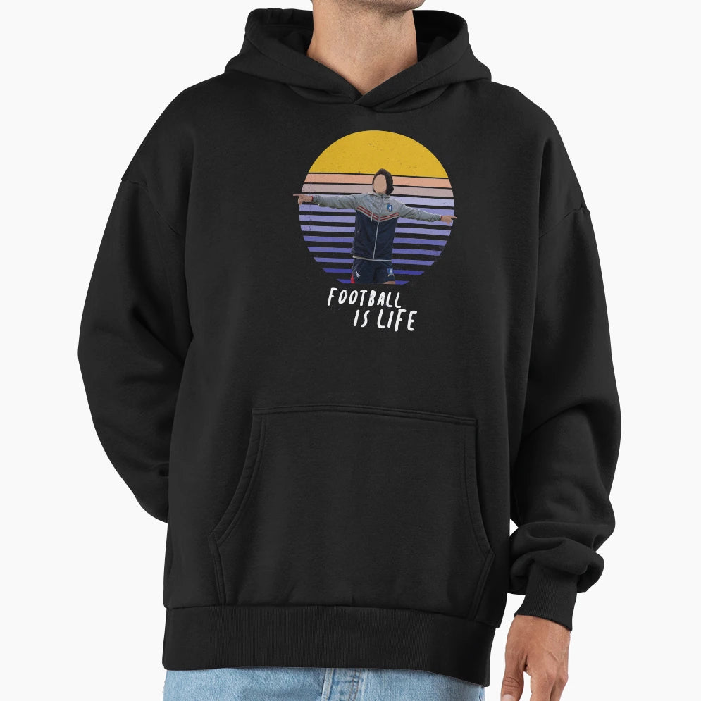 Football Is Life Sunset Hoodie - Graphic Print Men Women - T-Shirt, Sweatshirt, Hoodie