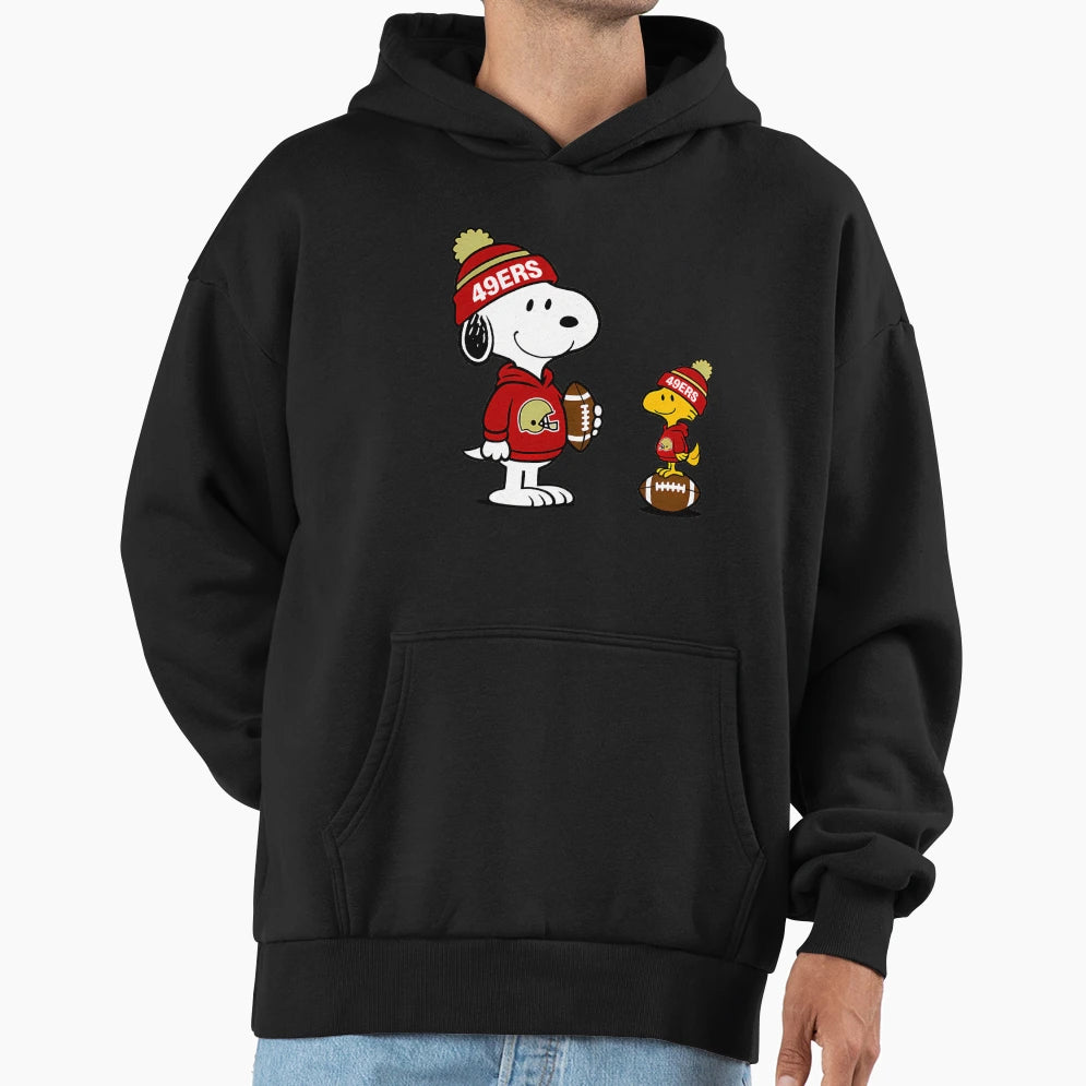 49Ersoopy Snoopy And Woodstock Football Hoodie - Novelty Apparel Unisex - T-Shirt, Sweatshirt, Hoodie