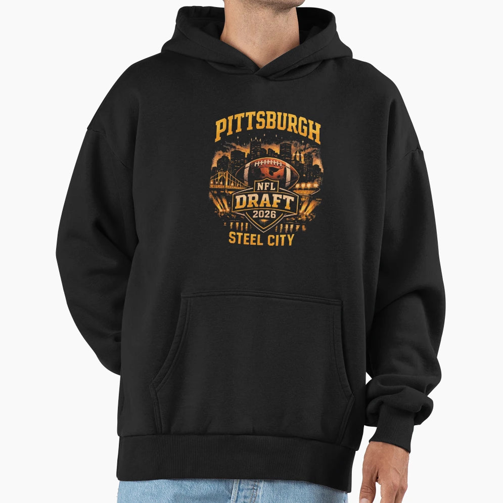 Pittsburgh Draft 2026 Hoodie - Minimalist Print for Adults - T-Shirt, Sweatshirt, Hoodie