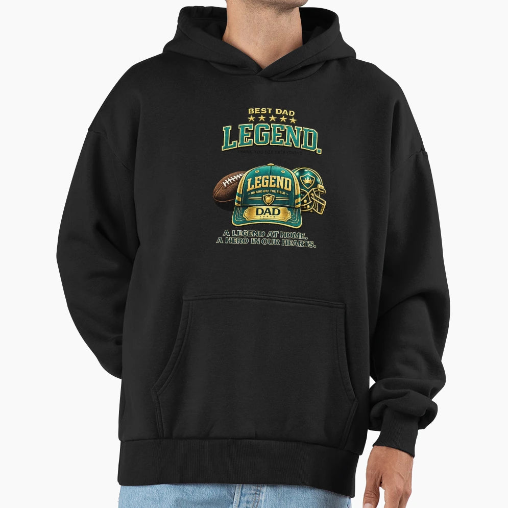 Dad Legend Teal Baseball Cap Hoodie - Custom Art Print Men Women - T-Shirt, Sweatshirt, Hoodie