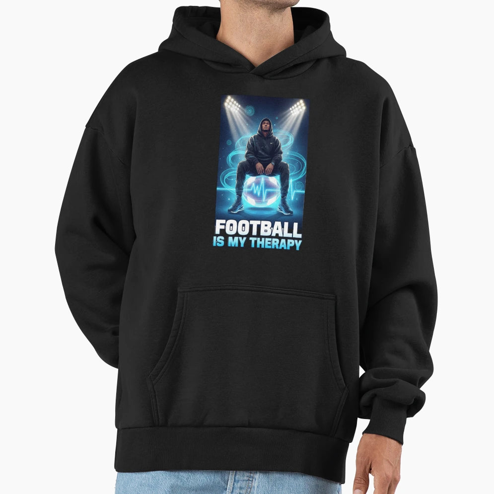 Football Is My Therapy Mindset Hoodie - Graphic Print for Adults - T-Shirt, Sweatshirt, Hoodie