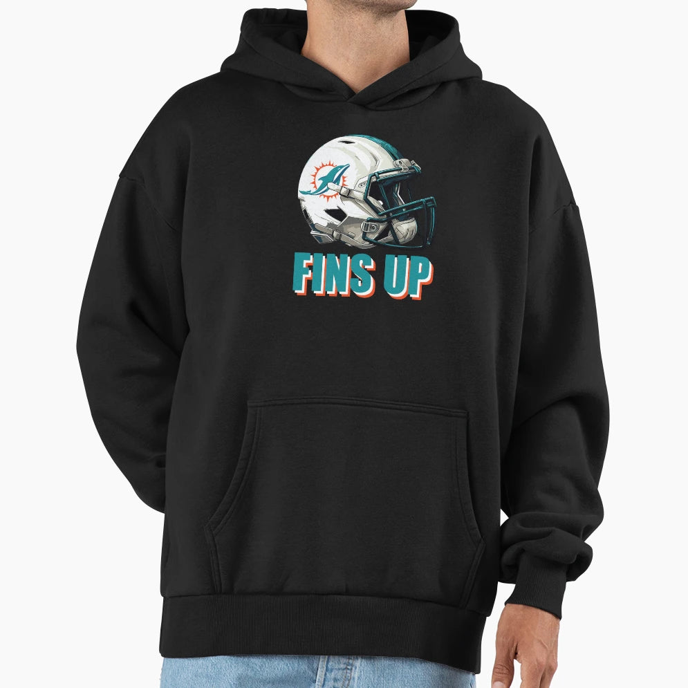 Miami Dolphins Helmet Hoodie - Custom Art Print Men Women - T-Shirt, Sweatshirt, Hoodie