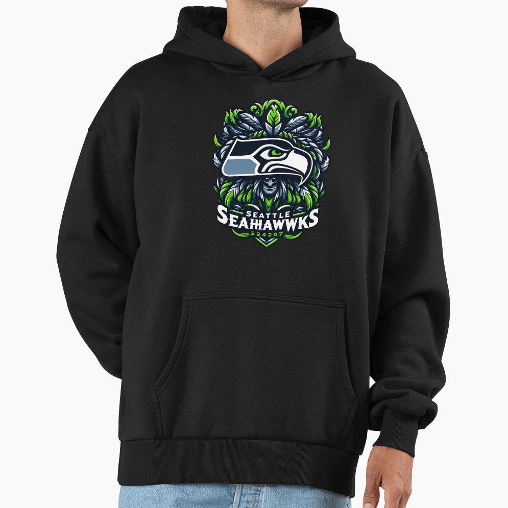 Seattle Seahawks Hoodie - Aesthetic Graphic for Adults - T-Shirt, Sweatshirt, Hoodie
