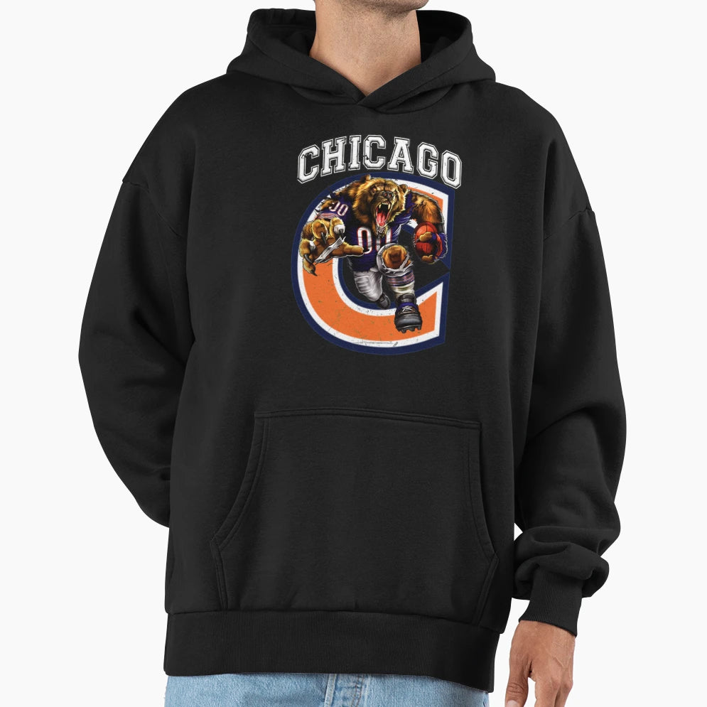 Chicago Football Hoodie - Novelty Apparel Unisex - T-Shirt, Sweatshirt, Hoodie