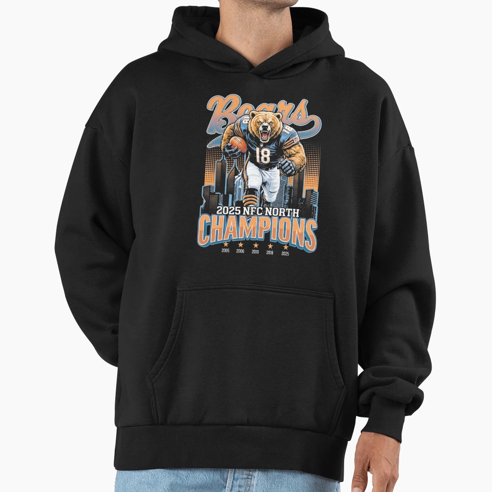 Chicago Bears Nfc North Champions Hoodie - Aesthetic Graphic Men Women - T-Shirt, Sweatshirt, Hoodie