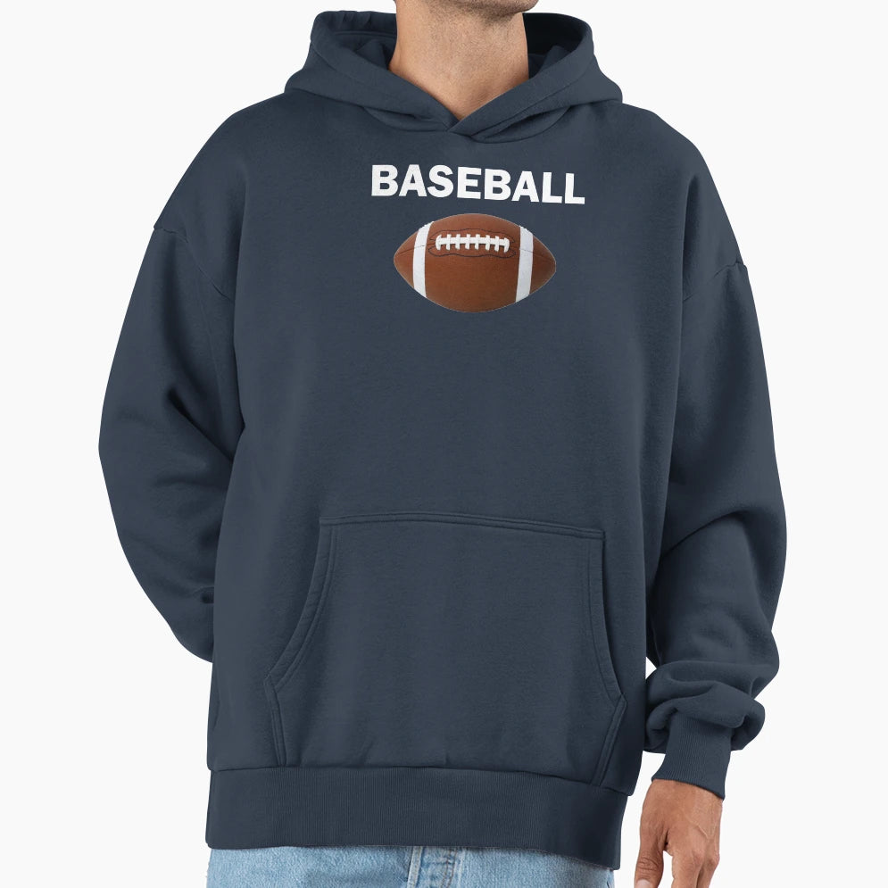 Baseball Football Hoodie - Novelty Apparel for Adults - T-Shirt, Sweatshirt, Hoodie