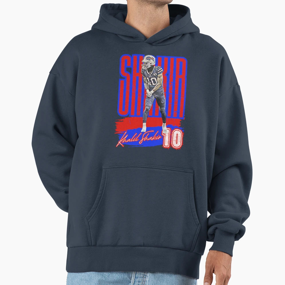 Khalil Shakir Buffalo Bills Football Art Hoodie - Minimalist Print Unisex - T-Shirt, Sweatshirt, Hoodie