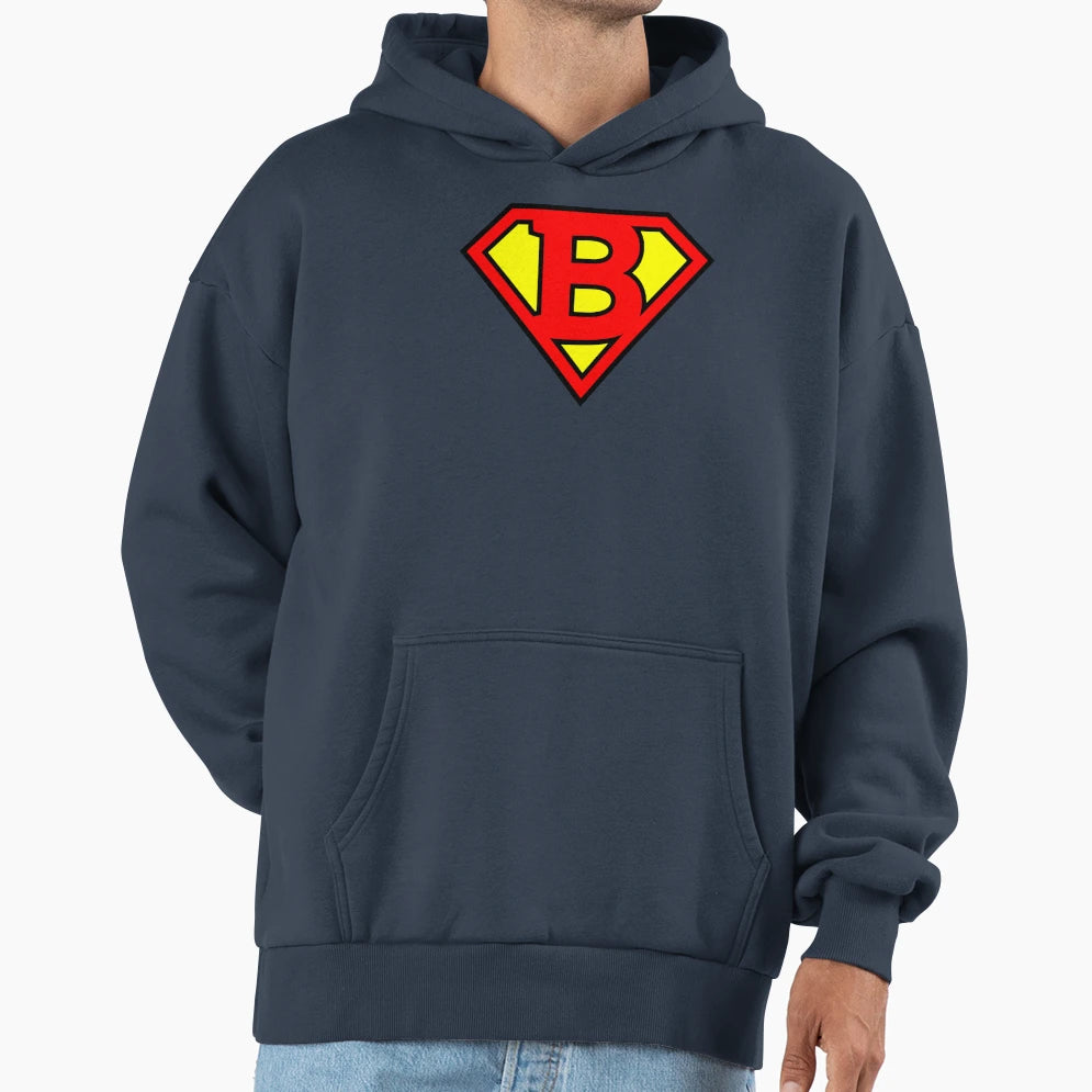 Letter B Super Letter Vol 1 Hoodie - Minimalist Print for Adults - T-Shirt, Sweatshirt, Hoodie