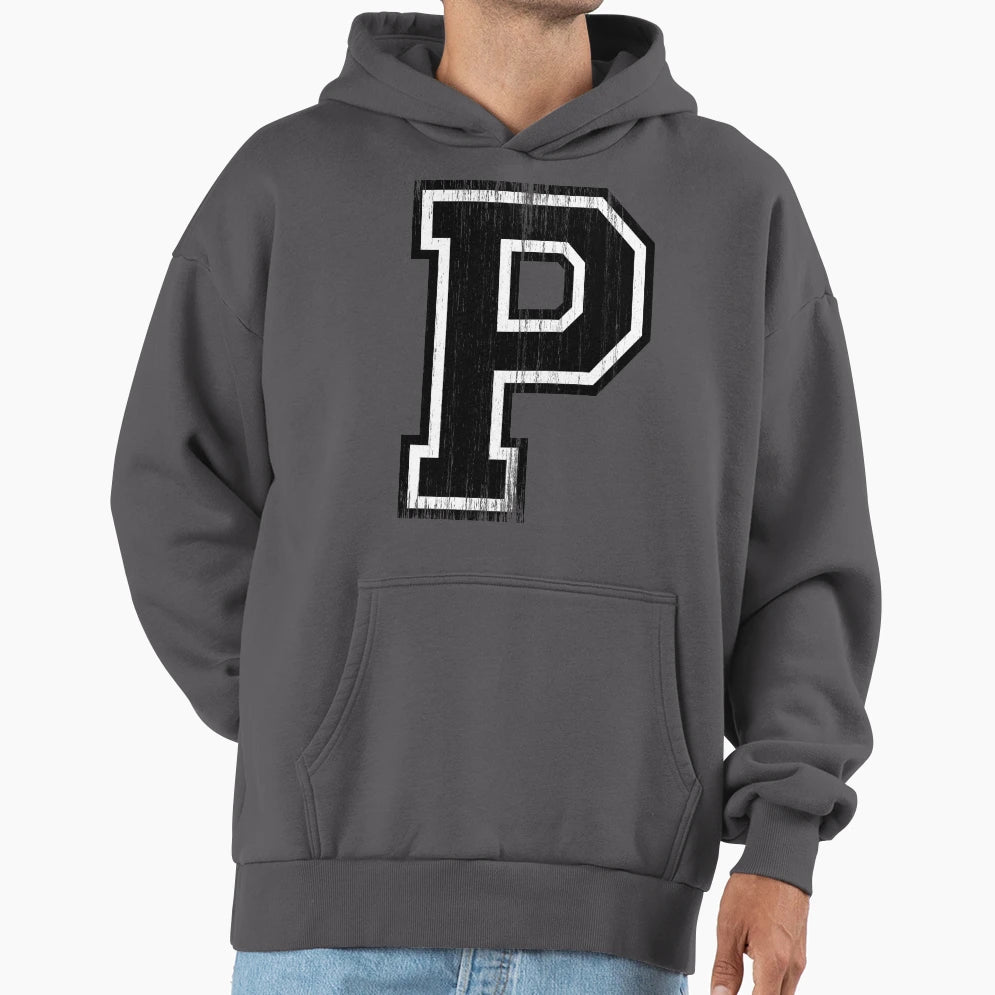 Big Varsity Letter P Hoodie - Novelty Apparel for Adults - T-Shirt, Sweatshirt, Hoodie