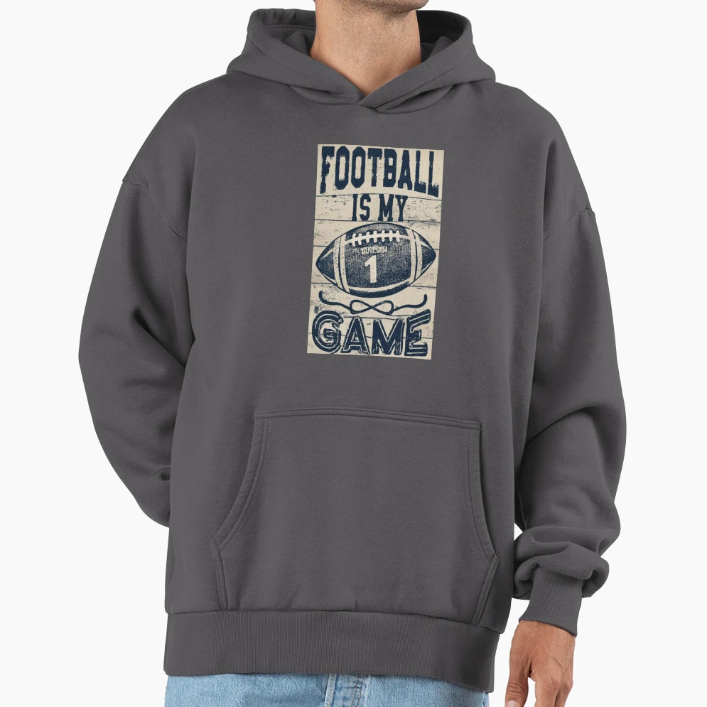 Football Is My Game Hoodie - Minimalist Print for Adults - T-Shirt, Sweatshirt, Hoodie