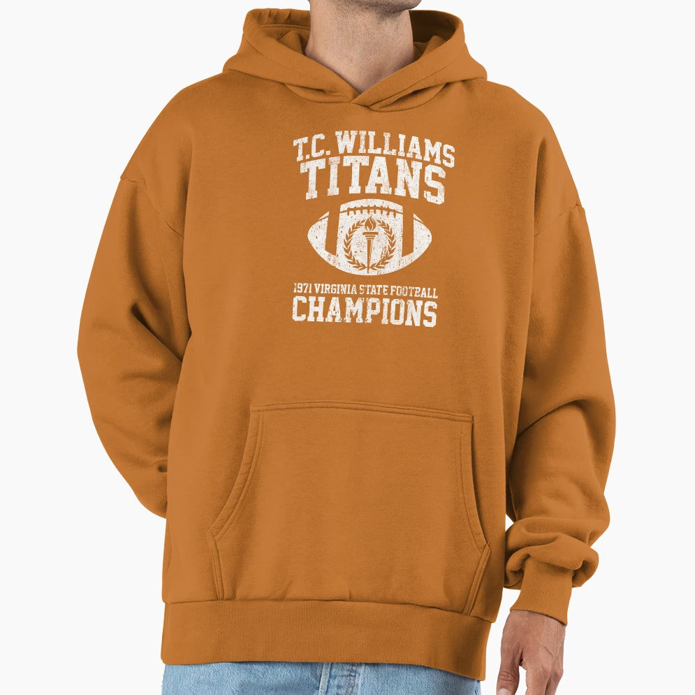 T C Williams Titans 1971 Football Hoodie - Trendy Graphic for Adults - T-Shirt, Sweatshirt, Hoodie