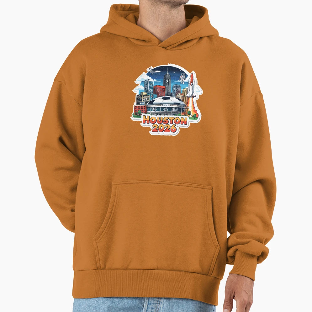 Houston 2026 Space City Soccer Hoodie - Custom Art Print Unisex - T-Shirt, Sweatshirt, Hoodie