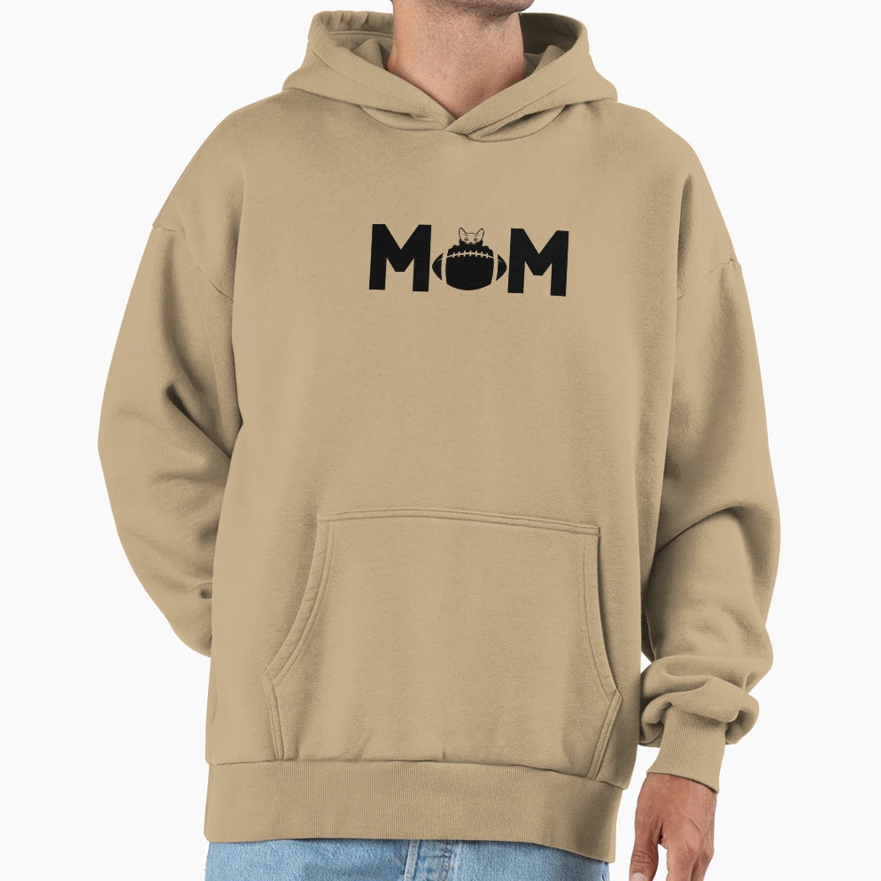 Funny Cat Love Football Cats Hoodie - Casual Everyday Wear for Adults - T-Shirt, Sweatshirt, Hoodie