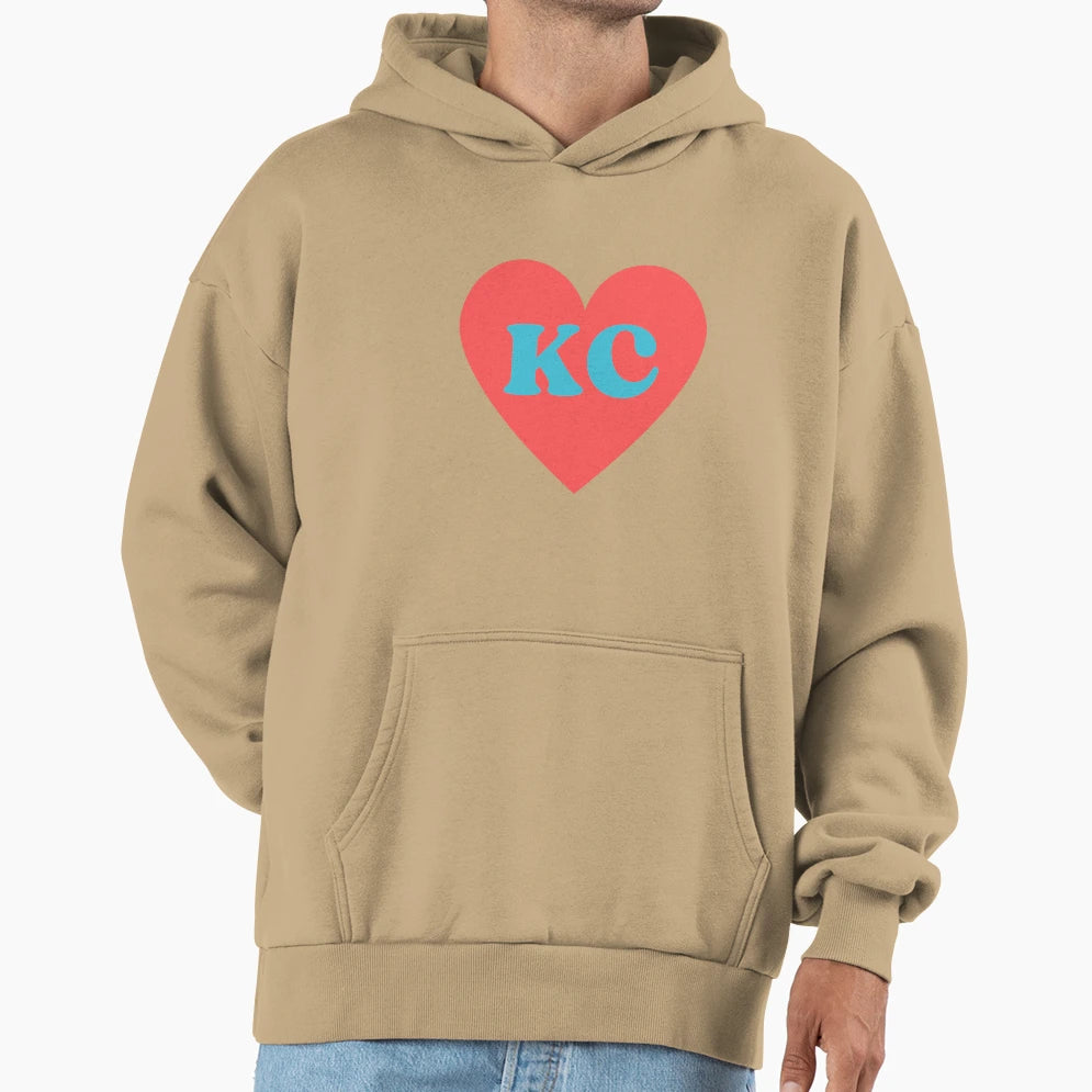 Kc Current Heart Hoodie - Novelty Apparel Unisex - T-Shirt, Sweatshirt, Hoodie