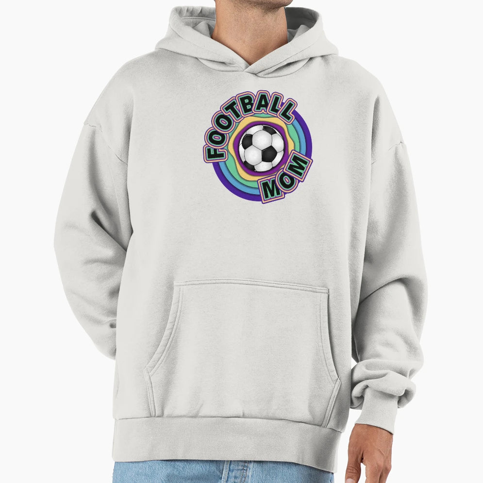 Football Mom Colorful Hoodie - Graphic Print for Adults - T-Shirt, Sweatshirt, Hoodie
