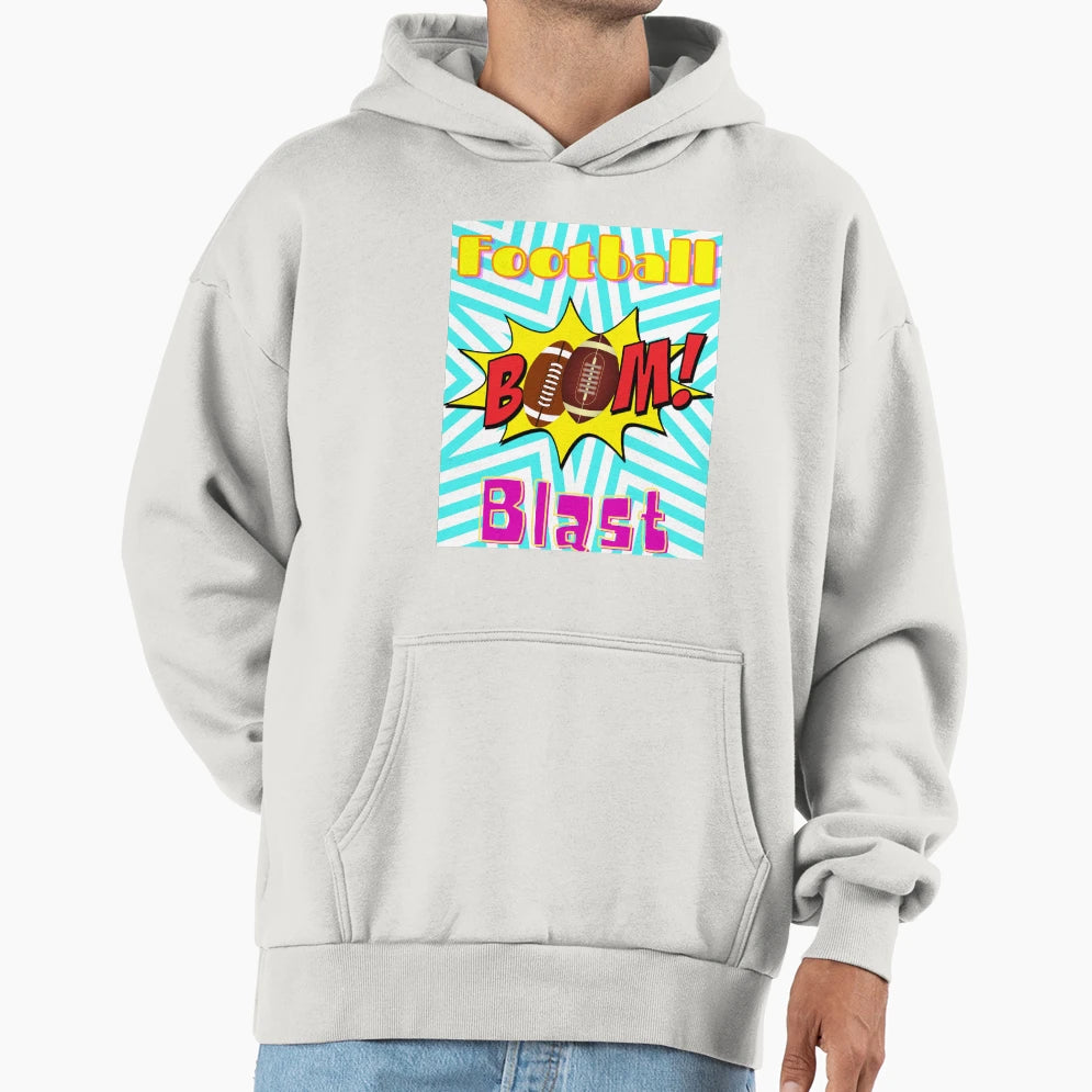 Football Blast Hoodie - Fun Novelty Design for Adults - T-Shirt, Sweatshirt, Hoodie