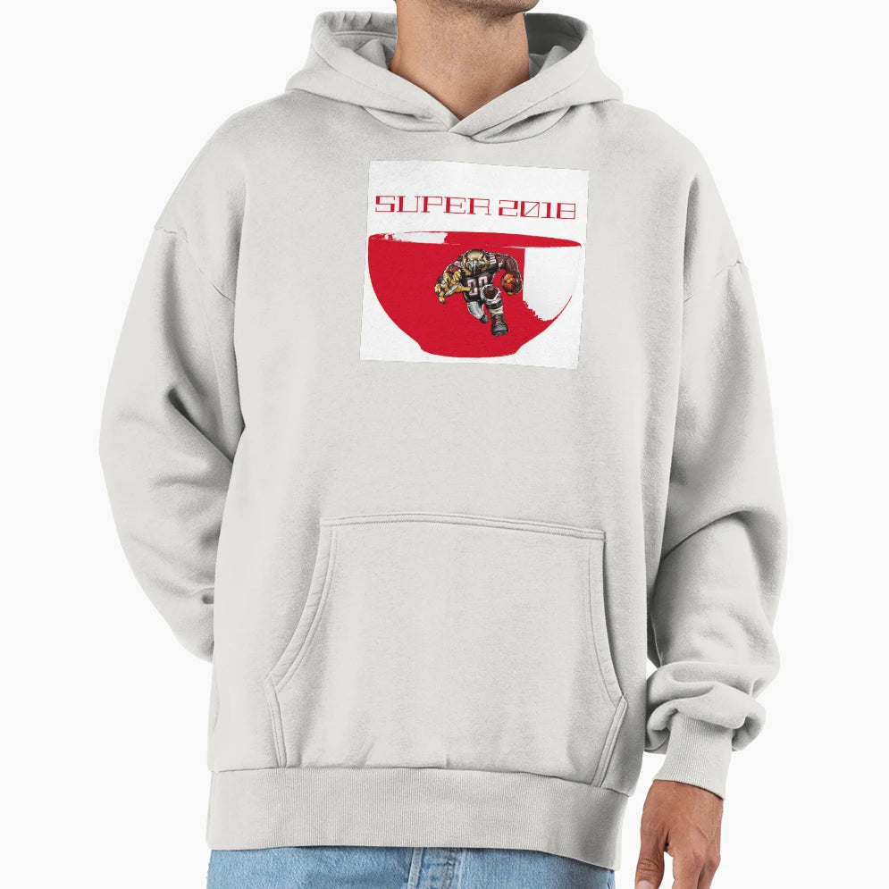Super B O W L 2018 Falcons Drawing Hoodie - Fun Novelty Design for Adults - T-Shirt, Sweatshirt, Hoodie