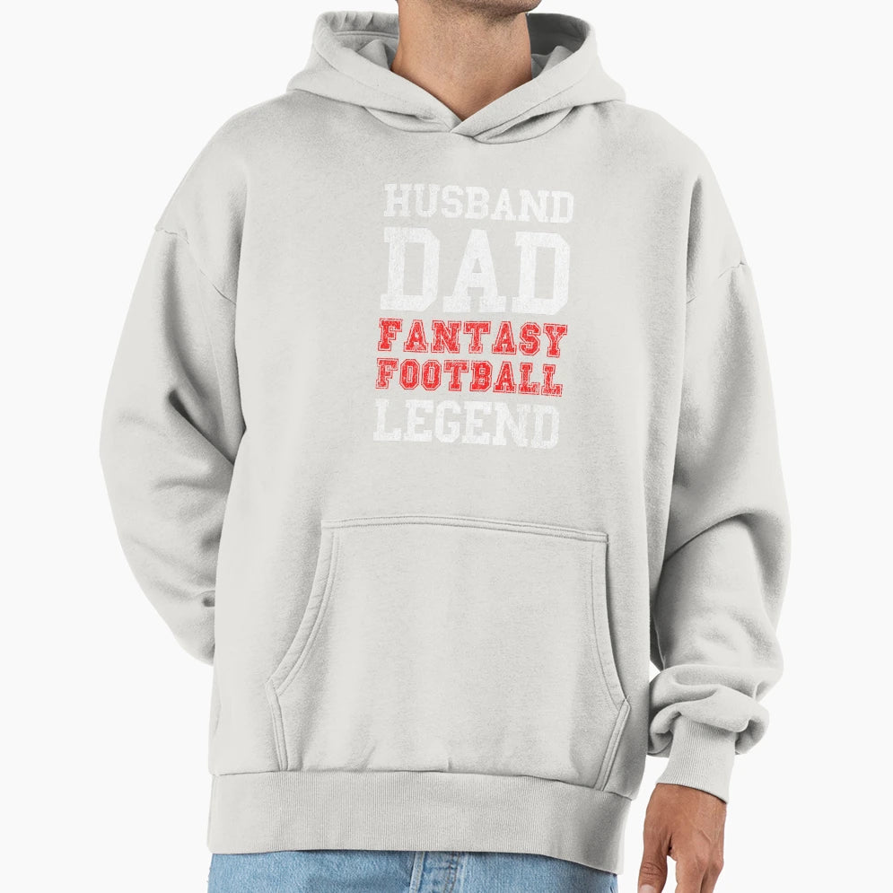 Husband Dad Fantasy Football Legend Hoodie - Minimalist Print for Adults - T-Shirt, Sweatshirt, Hoodie