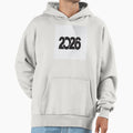 Bold 2026 New Year Minimal Black White Hoodie - Minimalist Print Unisex - T-Shirt, Sweatshirt, Hoodie