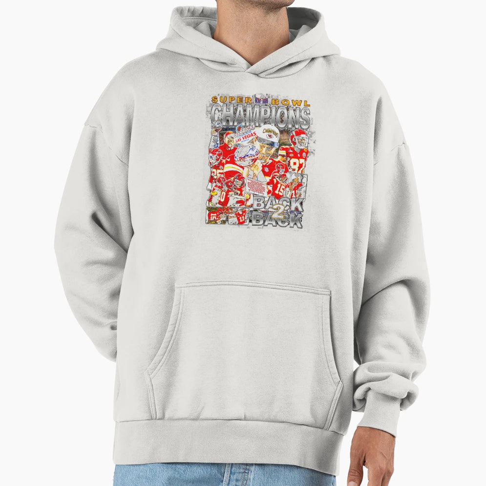 Kansas City Back 2 Back Champs Hoodie - Streetwear Style Unisex - T-Shirt, Sweatshirt, Hoodie