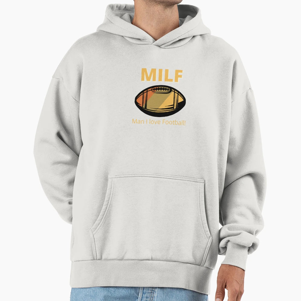 Milf I Love Football Dark Colors Hoodie - Trendy Graphic for Adults - T-Shirt, Sweatshirt, Hoodie