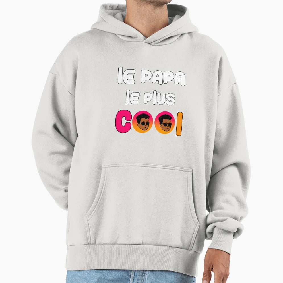 Copy Coolest Dad Mixed Race Drawing Funny Hoodie - Unique Graphic Unisex - T-Shirt, Sweatshirt, Hoodie