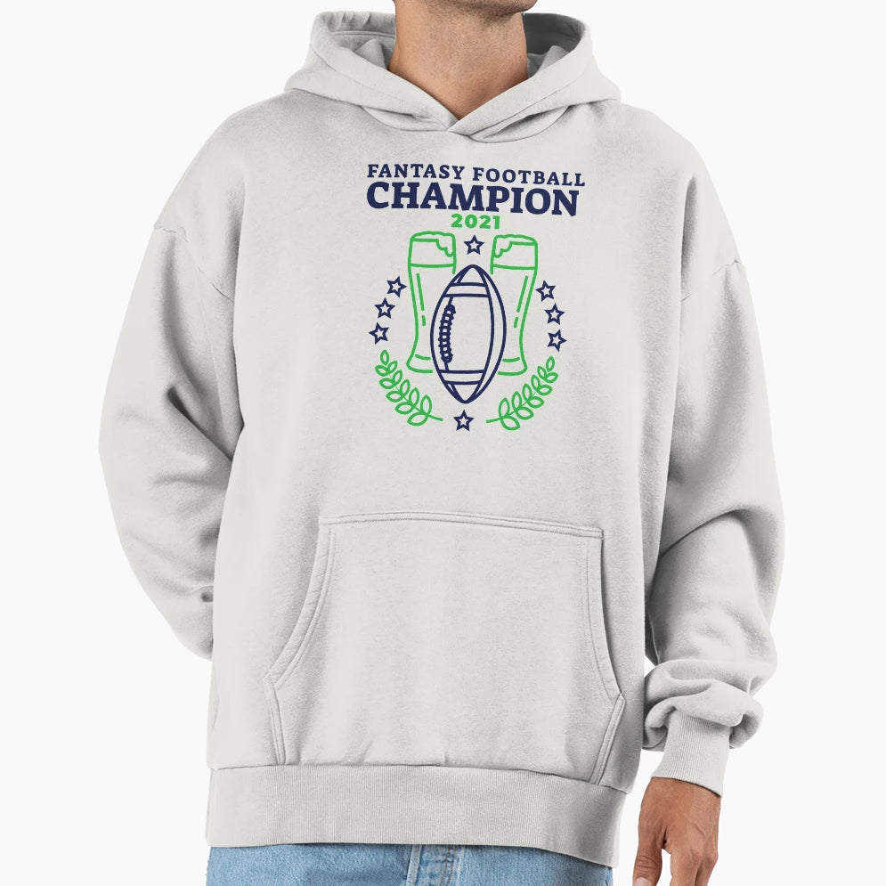 Fantasy Football Champion Hoodie - Fun Novelty Design for Adults - T-Shirt, Sweatshirt, Hoodie
